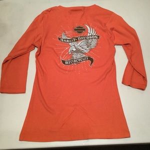 Harley Davidson 3/4 Zip Cotton Shirt